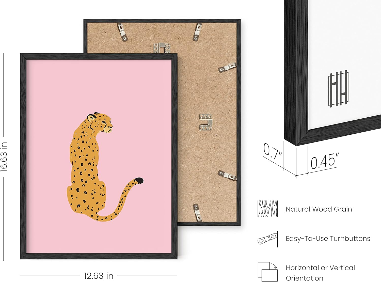 Cheetah Print Wall Decor Pink Poster | Posters for Room Aesthetic Blush Pink Wall Decor Cheetah Wall Art | Black Framed 12” X 16”