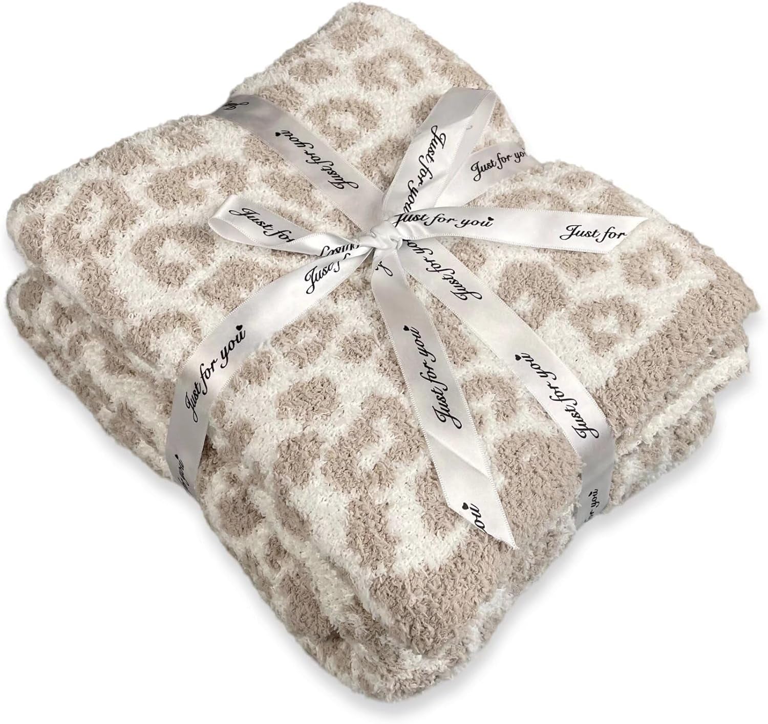 Ultra Soft Leopard Throw Blanket for Couch, Lightweight Warm Fluffy Reversible Cream Cheetah Throw Blanket for Sofa Bed Decor, Beige