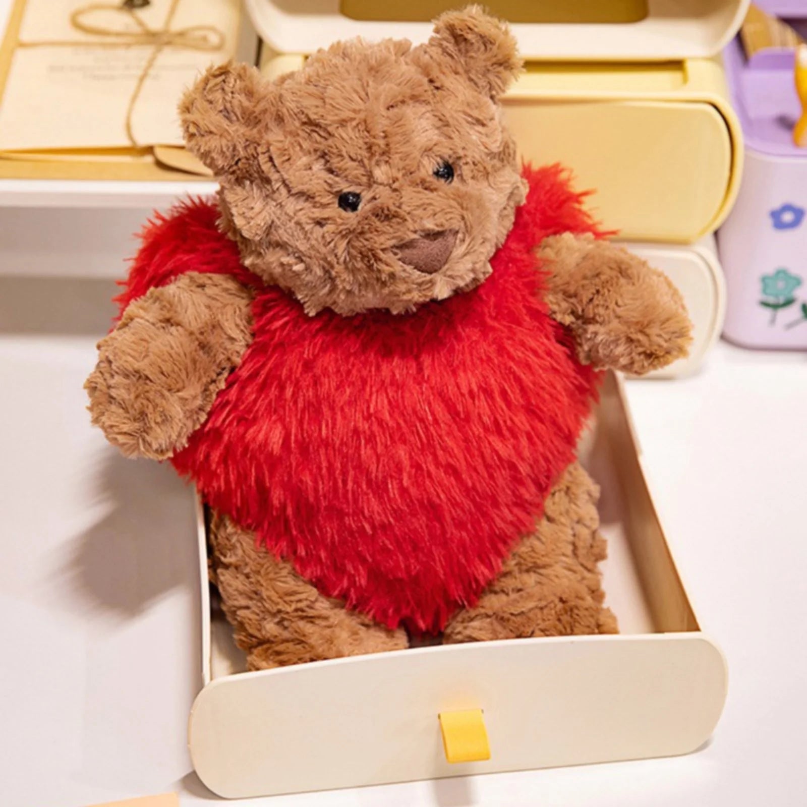 Jellycat Bartholomew Bear 'Heartthrob' Heart Soft Toy 26Cm Lazy Plush Animal Pillow Doll Toy Gift for Girlfriend Kid on Birthday Valentine'S Day Christmas