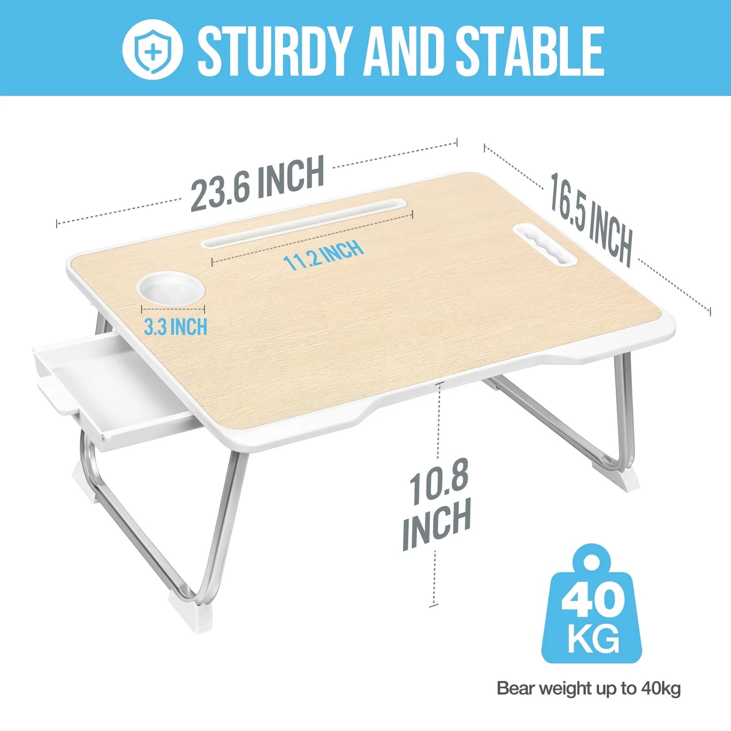 Large Lap Desk for Bed | Laptop Table, Portable Desk, Bed Laptop Desk, Bed Table for Laptop | Floor Table, Floor Desk for Adults (Teak) School Supplies