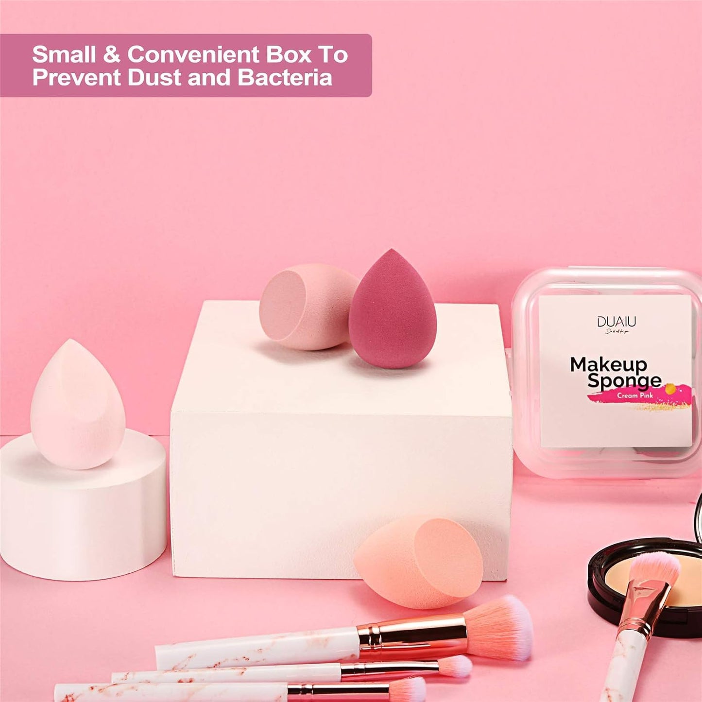 4 Pcs Makeup Sponge Set Beauty Sponge Foundation Blending Sponge, Flawless for Liquid, Cream, and Powder, Multi-Colored Makeup Sponges with Storage Box