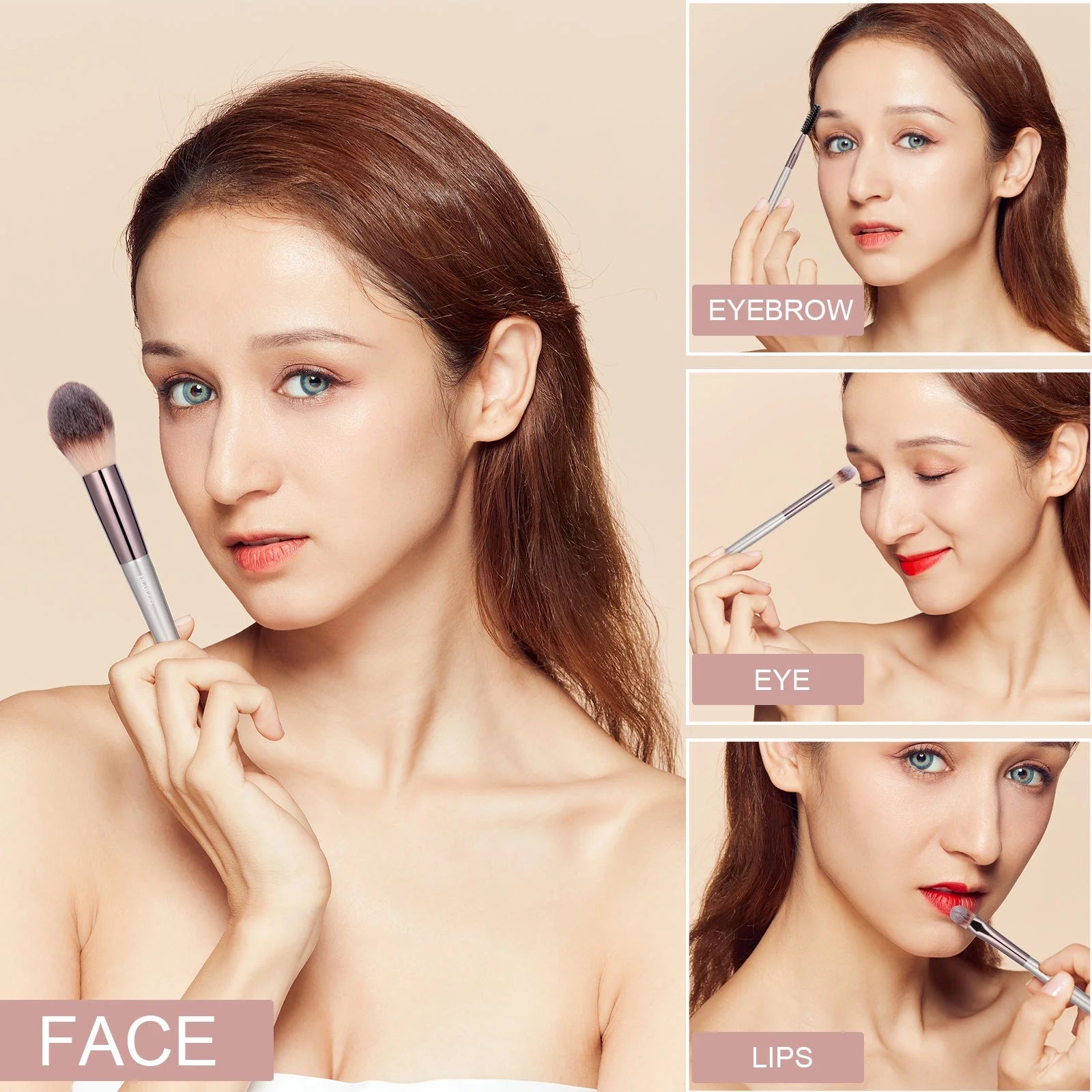 Makeup Brush Set 20 Pcs, Foundation Powder Concealers Eye Shadows Blush Makeup Brushes