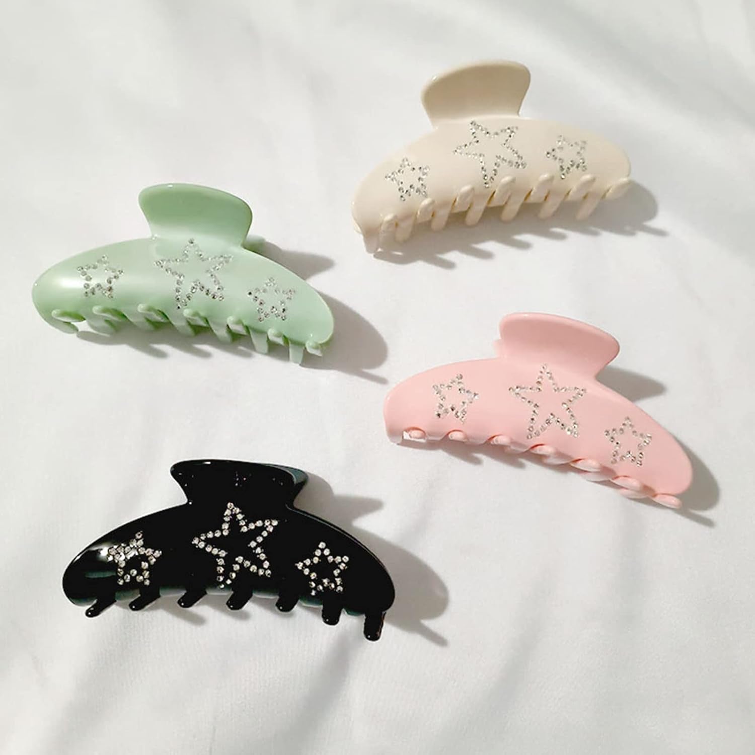 Hair Clip for Women, Acetate Hair Claw Clip with Rhinestones Star, Fit for Thick Hair Thin Hair, Hair Accessories for Prom, Evening Party, Daily Life, Work, Holiday, Gift