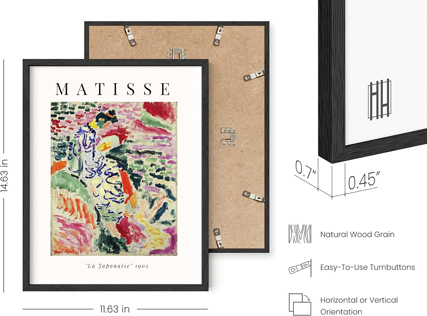Matisse Prints with Frame - Set of 6 Matisse Poster, Contemporary Matisse Wall Art, Boho Vintage Posters for Room Aesthetic (Beige Frame, 11X14)