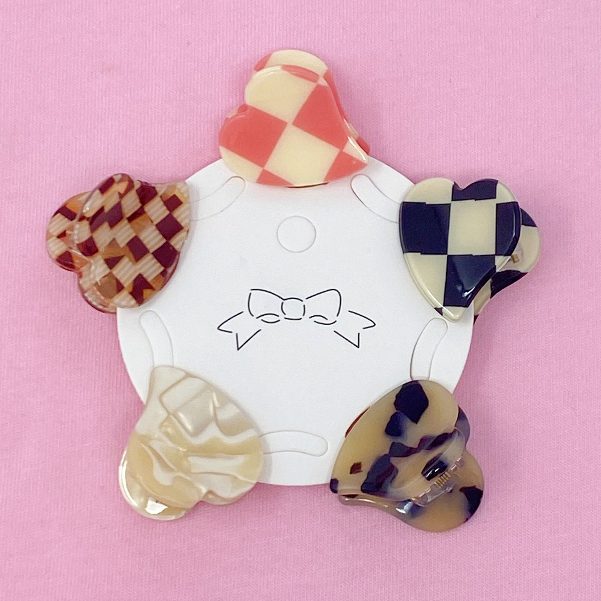 Precious Heart Hair Claw Set