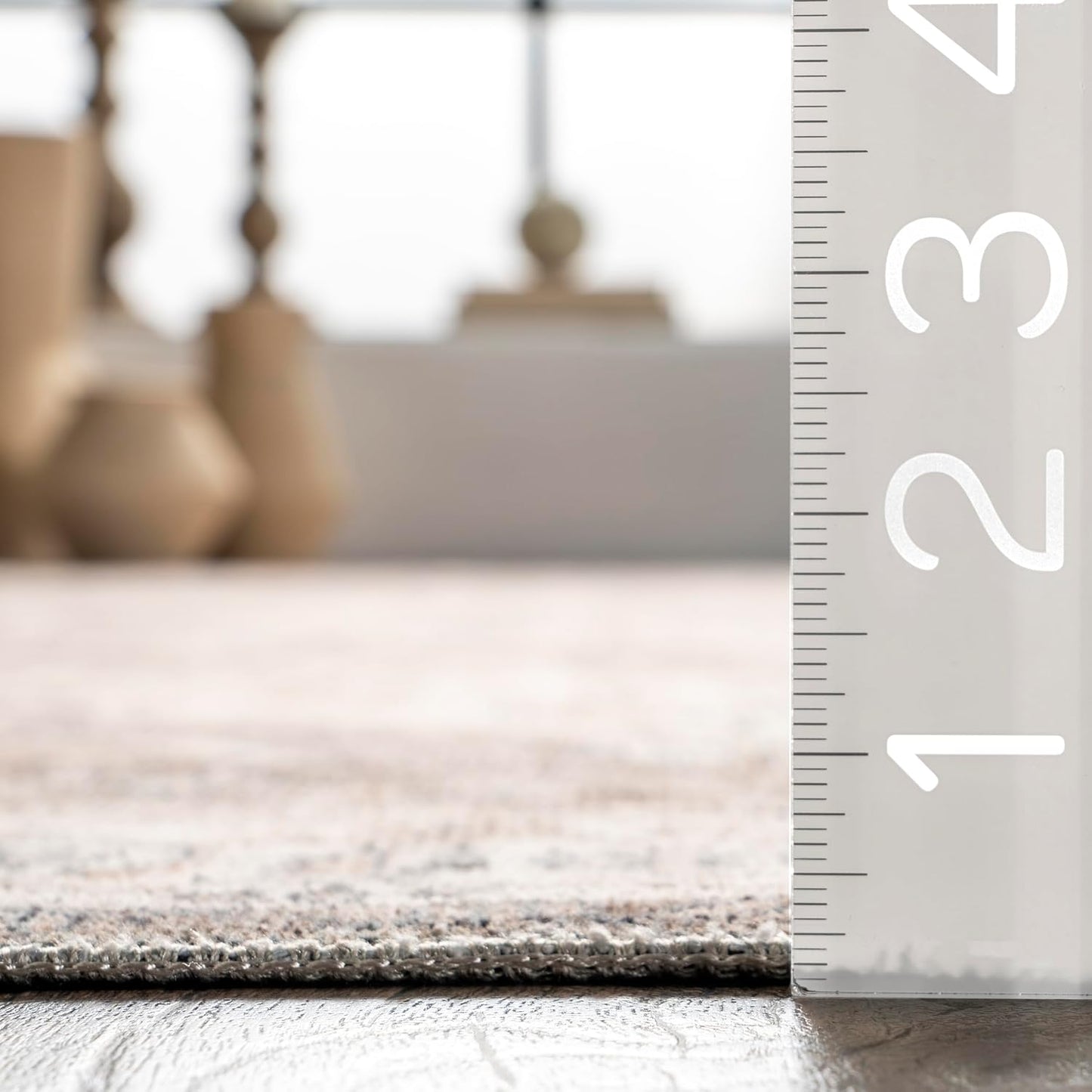 4' X 6' Spinclean Machine Washable Stain-Resistant Area Rug with Non Slip Backing, Low Profile for Living Room, Bedroom, and Dining Room, Brielle Grey/Tan