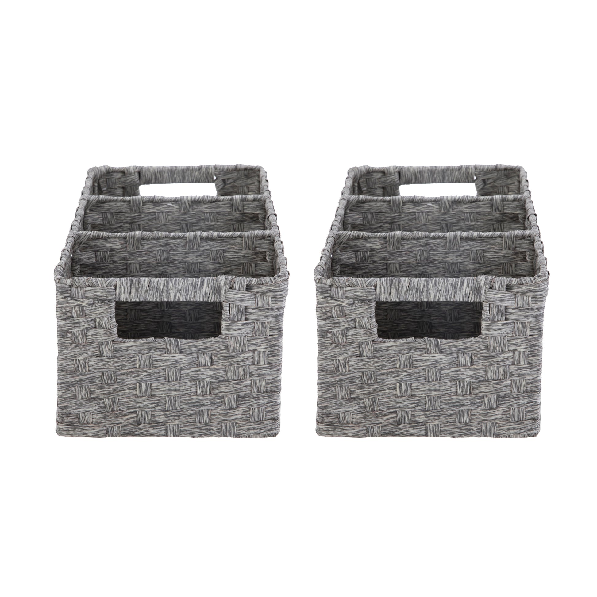 3-Compartment Storage Basket Set with Handles, Set of 2