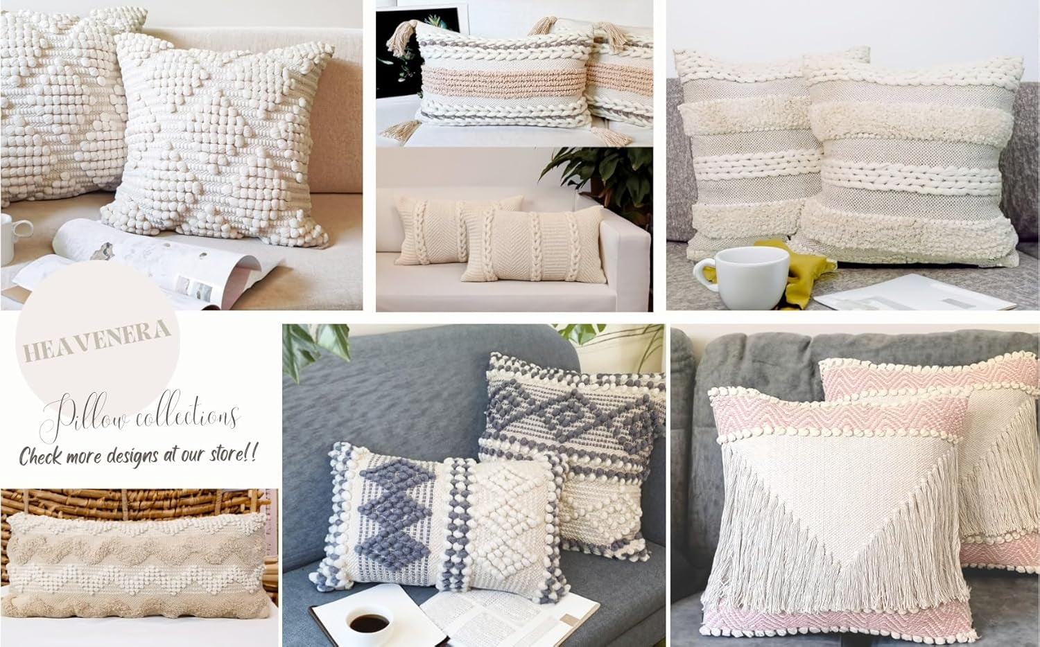 12X20 Inch Boho Throw Pillow Covers Set of 2 – Handmade Decorative Grey Woven Lumbar Cushion Covers for Couch Bed Sofa, Textured Accent Pillowcases for Living Room Decor