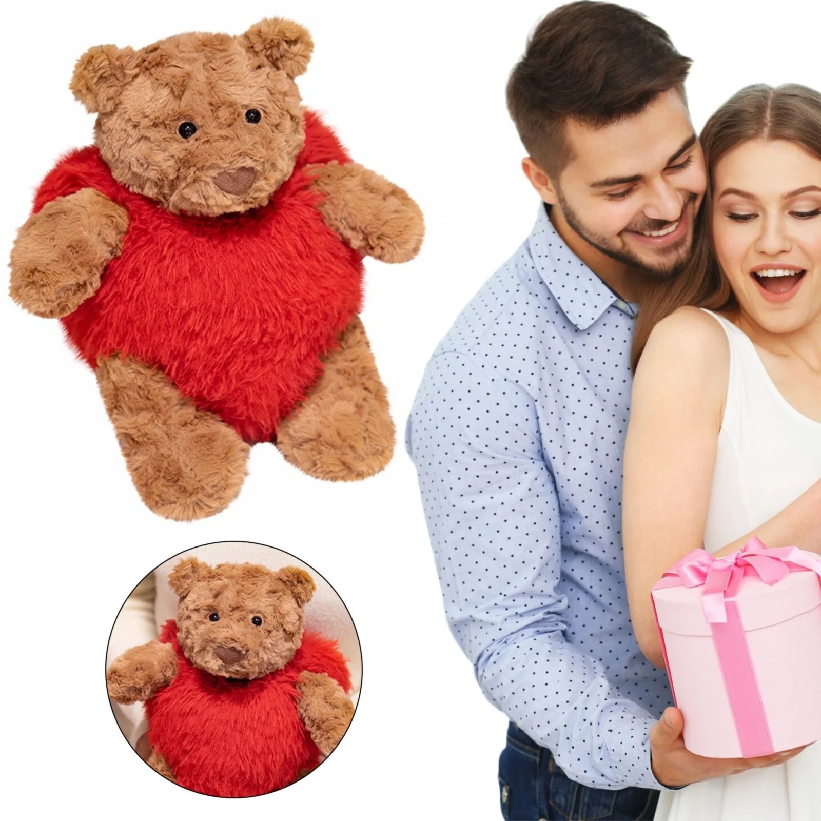 Jellycat Bartholomew Bear 'Heartthrob' Heart Soft Toy 26Cm Lazy Plush Animal Pillow Doll Toy Gift for Girlfriend Kid on Birthday Valentine'S Day Christmas