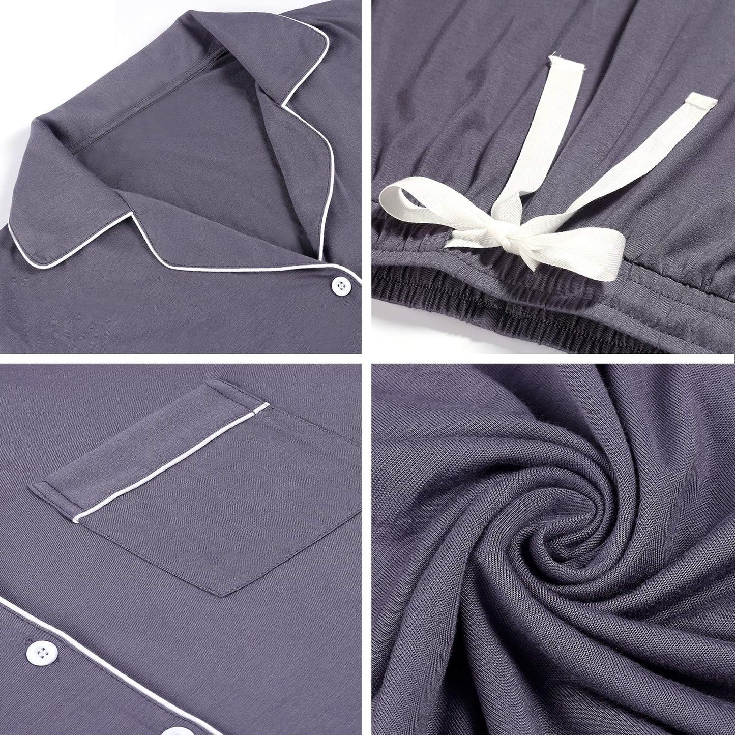 Pajamas Set for Women Long Sleeve Sleepwear Soft Button down Shirt with Long Pants Pj Lounge Sets S-XXL