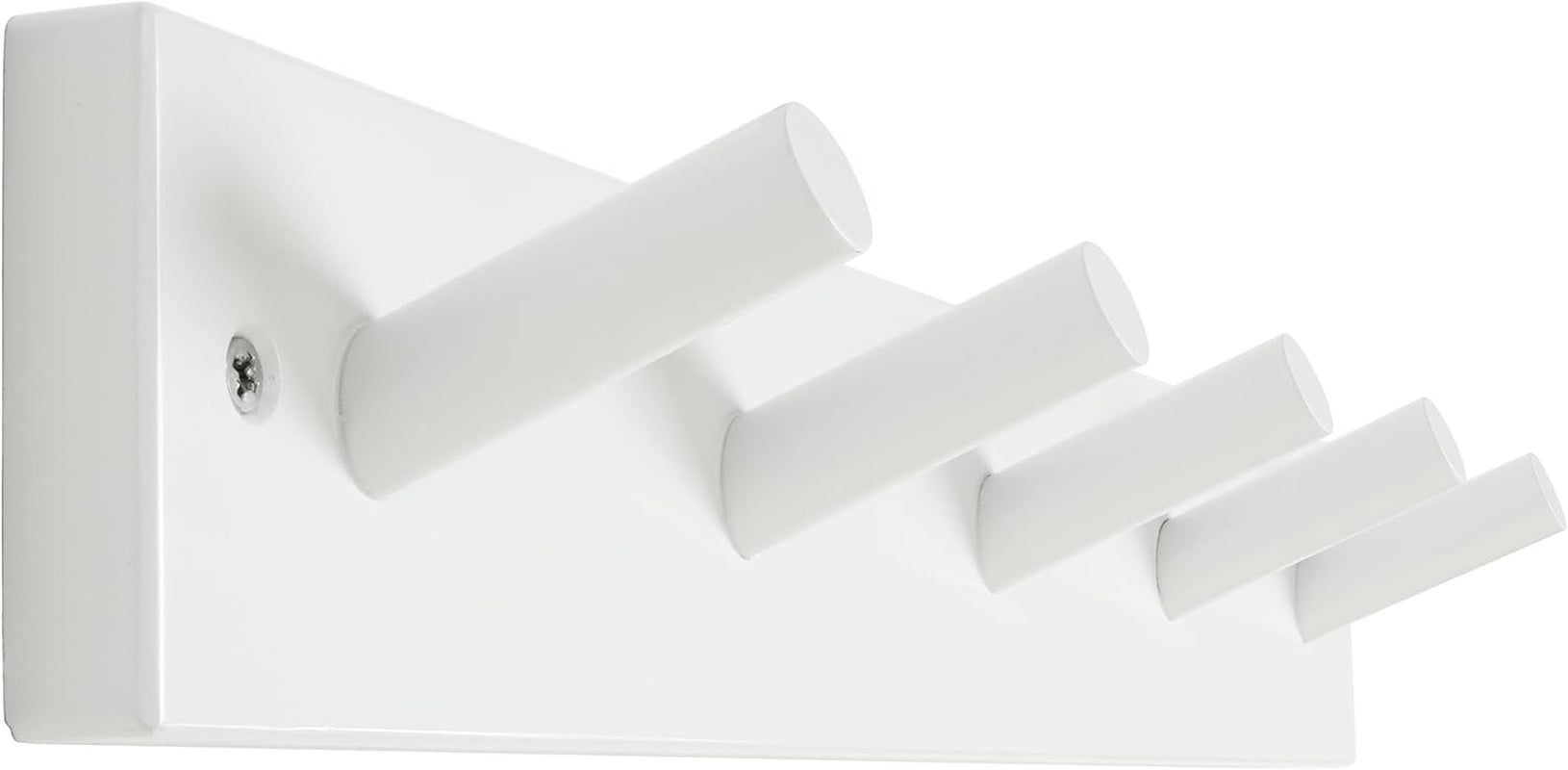 Wooden Wall Mounted Coat Rack,16'' Hole to Hole, 5 Pegs Bamboo Wall Hook for Hanging Clothes Robes Towels Hats,White