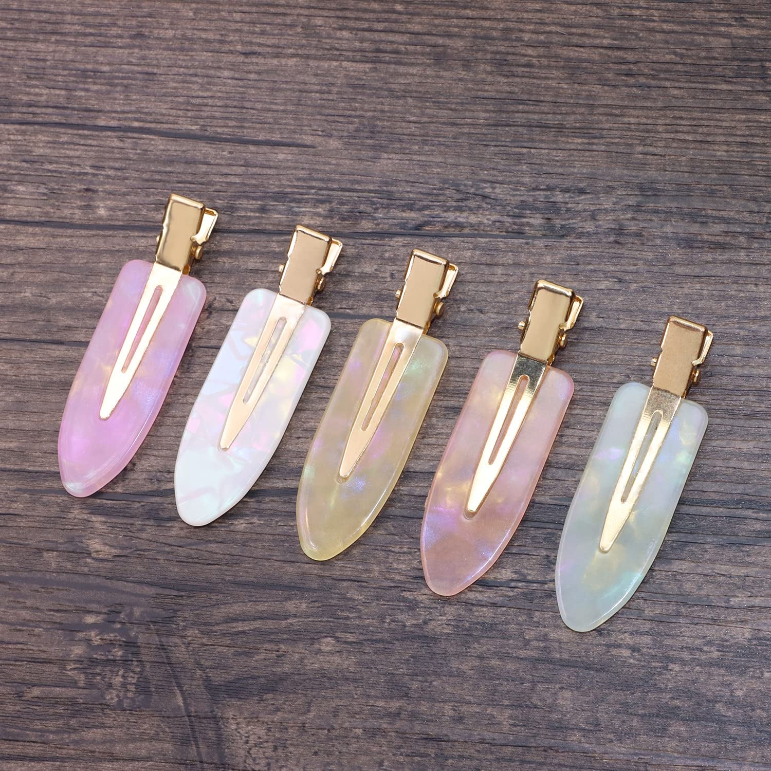 10Pcs 2.4"No Crease Hair Clip No Bend Hair Clips Flat Duckbill Hair Barrette for Women Hair Styling and Makeup Application,Gradient Color
