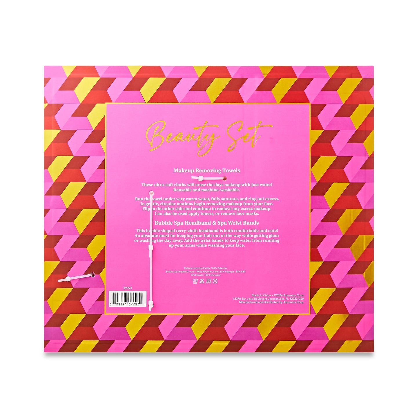 8-Piece Beauty Set, with Spa Headband, Wrist Bands, and 5 Face Cloths.