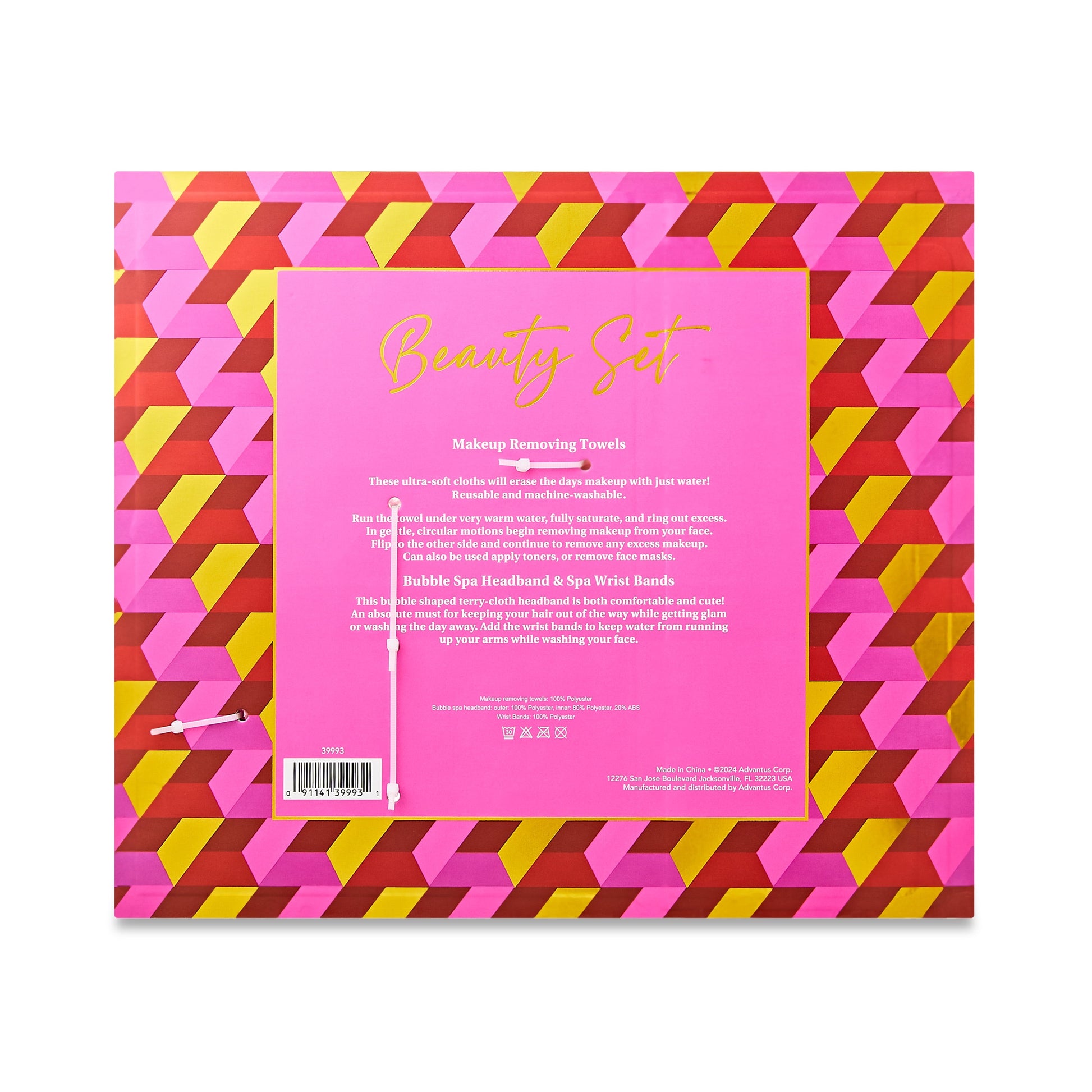 8-Piece Beauty Set, with Spa Headband, Wrist Bands, and 5 Face Cloths.