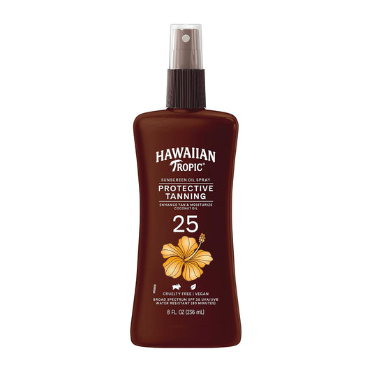 Tanning Oil Spray SPF 25 with Coconut Oil and after Sun Body Butter with Coconut Oil, Both 8Oz