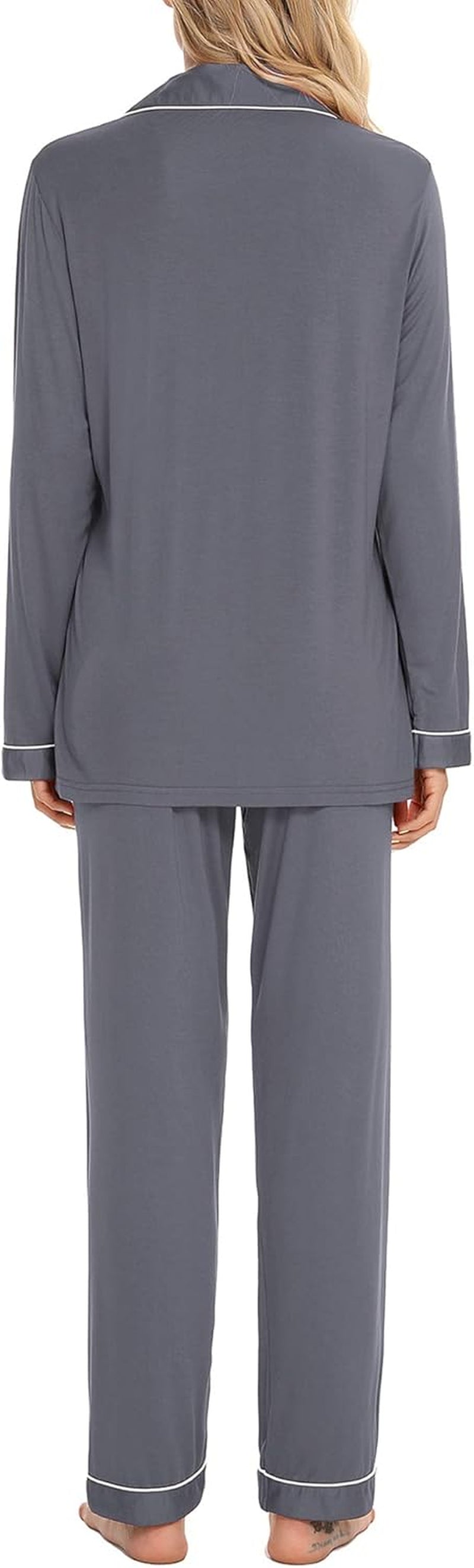 Pajamas Set for Women Long Sleeve Sleepwear Soft Button down Shirt with Long Pants Pj Lounge Sets S-XXL
