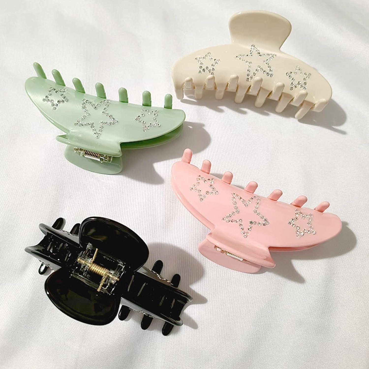 Hair Clip for Women, Acetate Hair Claw Clip with Rhinestones Star, Fit for Thick Hair Thin Hair, Hair Accessories for Prom, Evening Party, Daily Life, Work, Holiday, Gift
