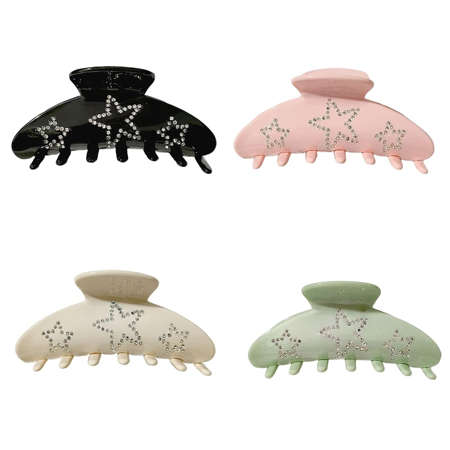 Hair Clip for Women, Acetate Hair Claw Clip with Rhinestones Star, Fit for Thick Hair Thin Hair, Hair Accessories for Prom, Evening Party, Daily Life, Work, Holiday, Gift