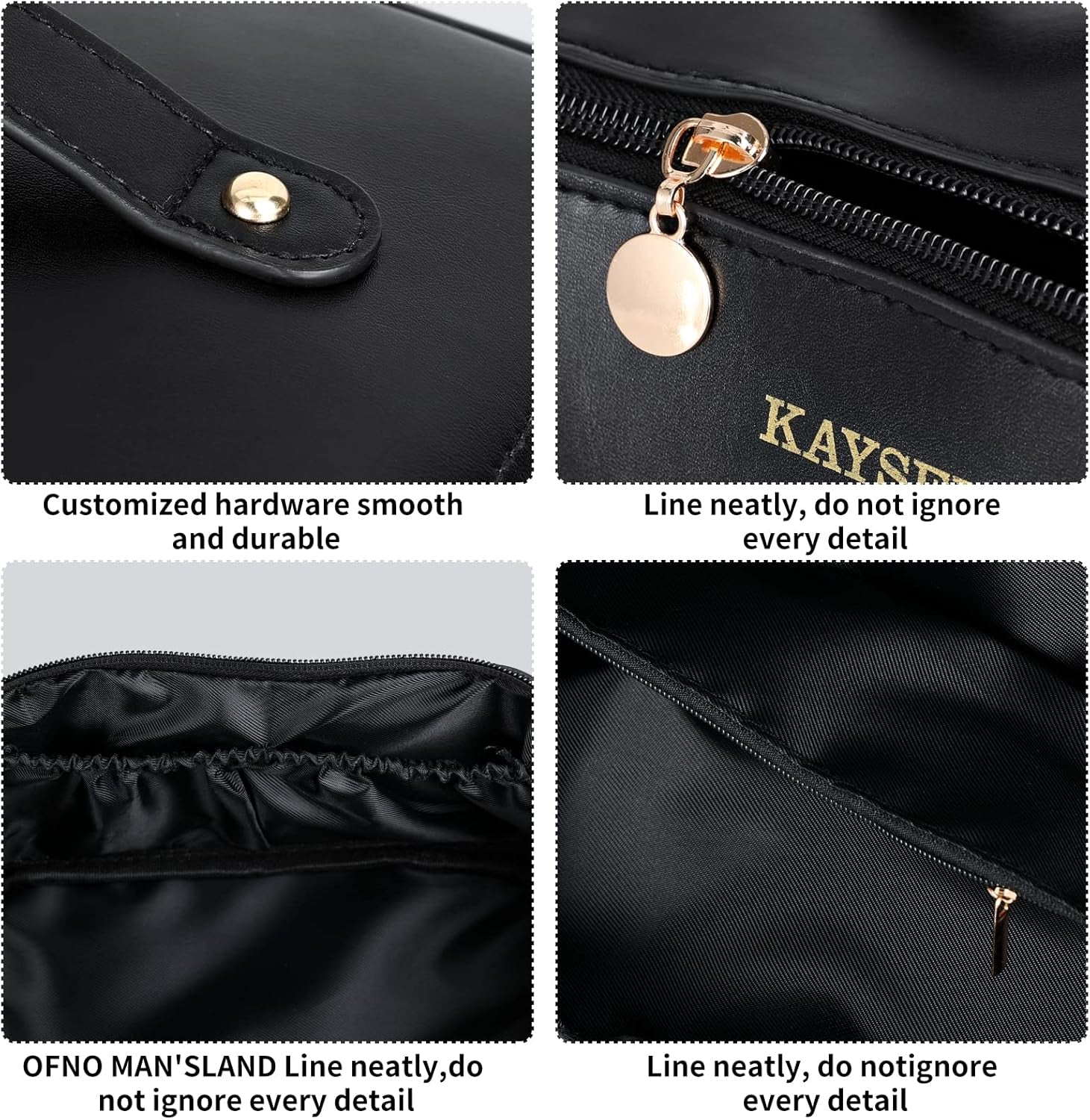 Upgrade Travel Makeup Bag,Large Capacity Cosmetic Bags for Women,Waterproof Portable Pouch Open Flat Toiletry Bag Make up Organizer with Divider and Handle -Black